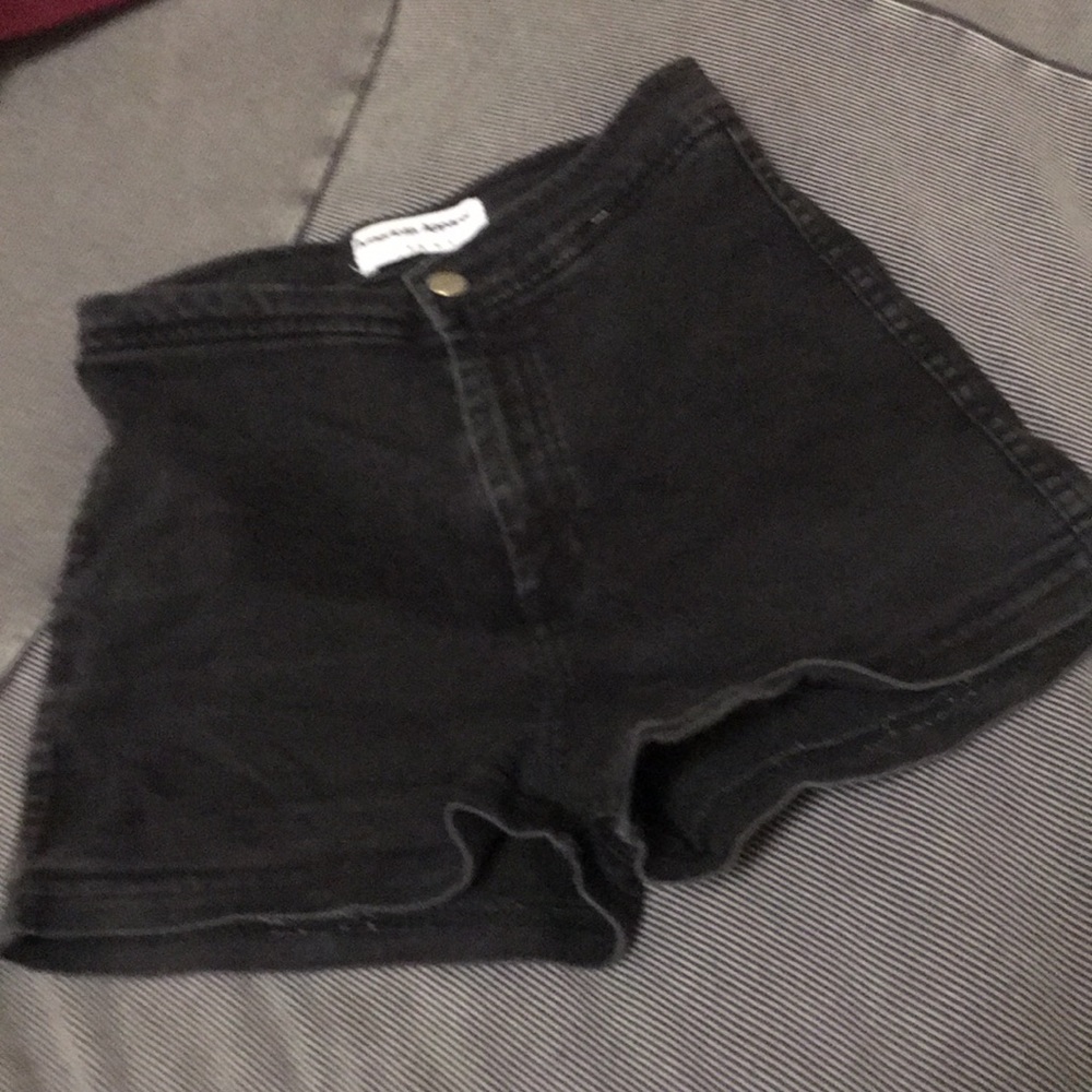 AA Black denim hot pants
